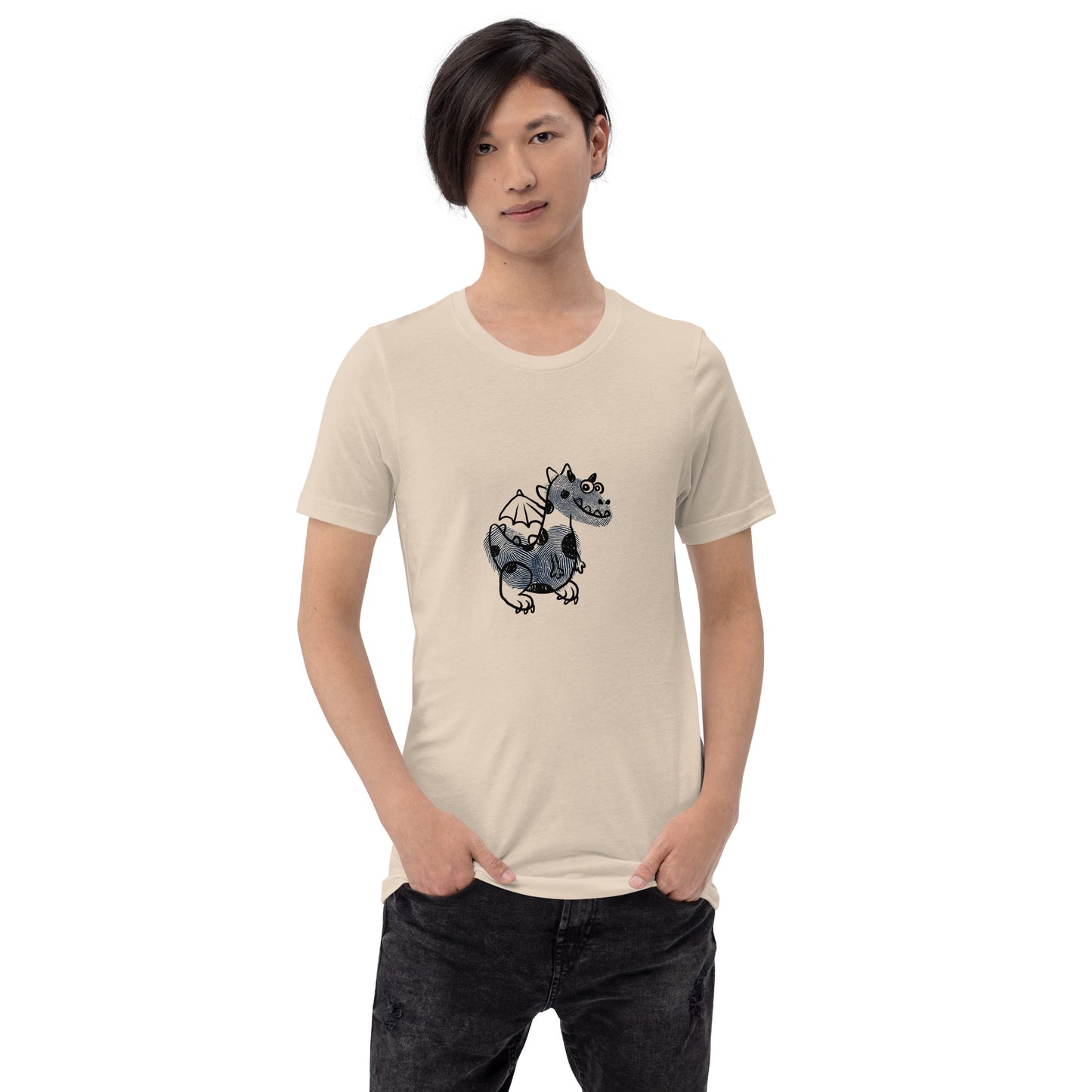 Fingerprint cute dragon classic tee short sleeves unisex t-shirt - SexyCoca