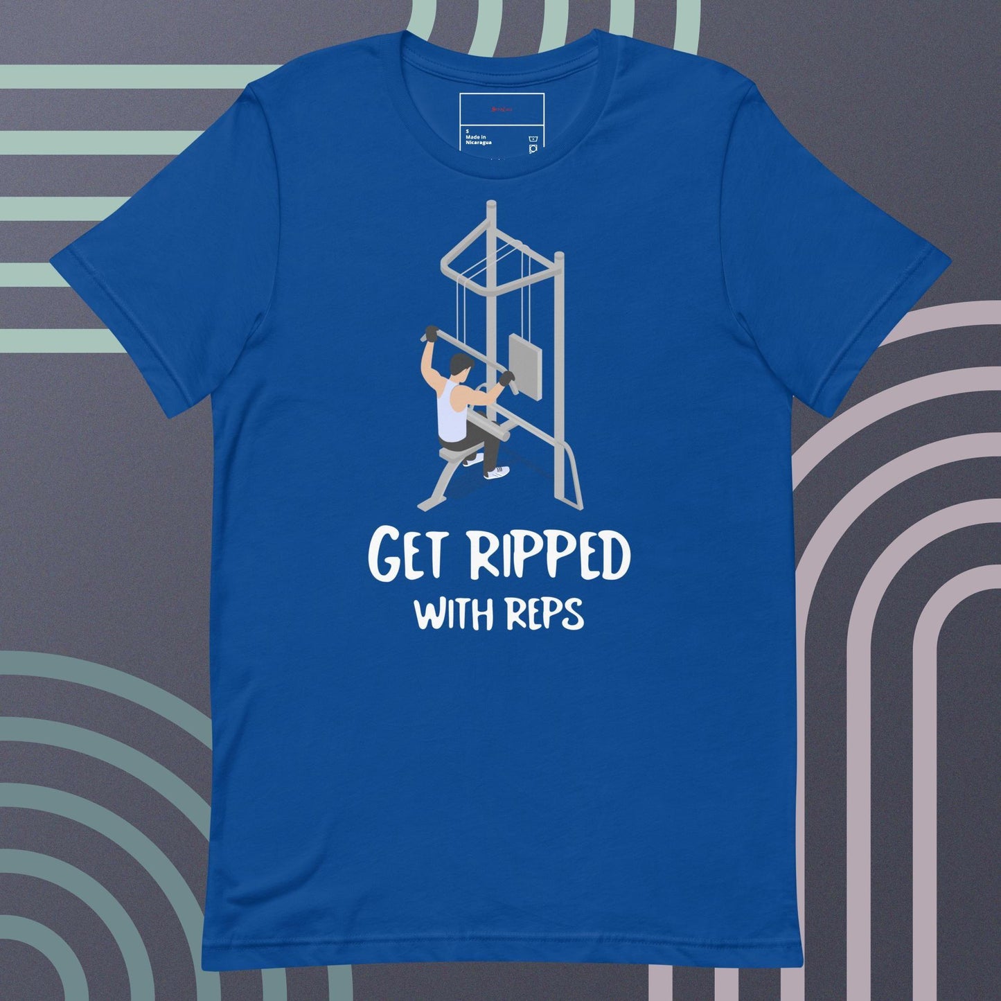Fitness man gets ripped with reps gym classic tee short slleeves men t-shirt - SexyCoca