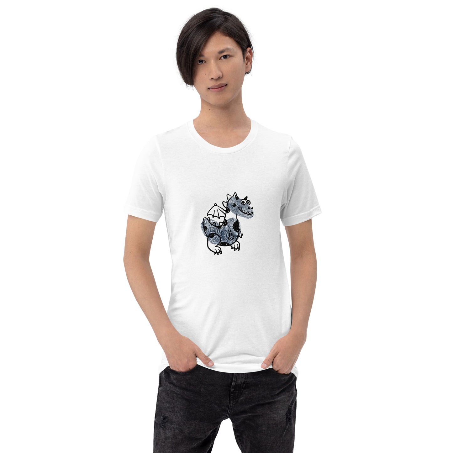 Fingerprint cute dragon classic tee short sleeves unisex t-shirt - SexyCoca