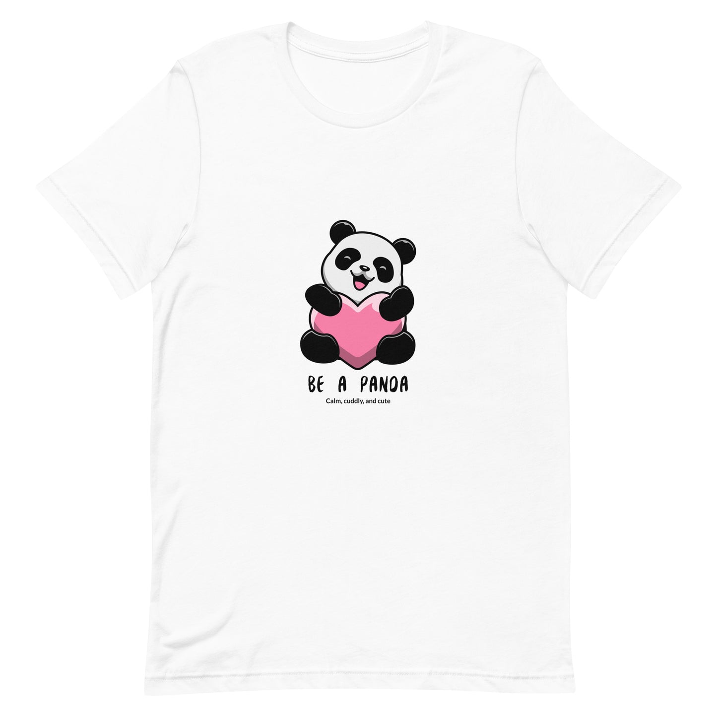 Cute kawaii panda holding a heart with cloud around classic tee short sleeves unisex t-shirt - SexyCoca