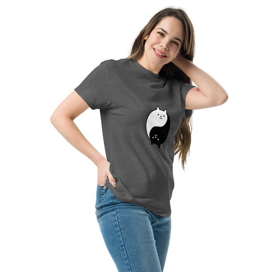 Ying yang cat classic tee short sleeves unisex t-shirt - SexyCoca