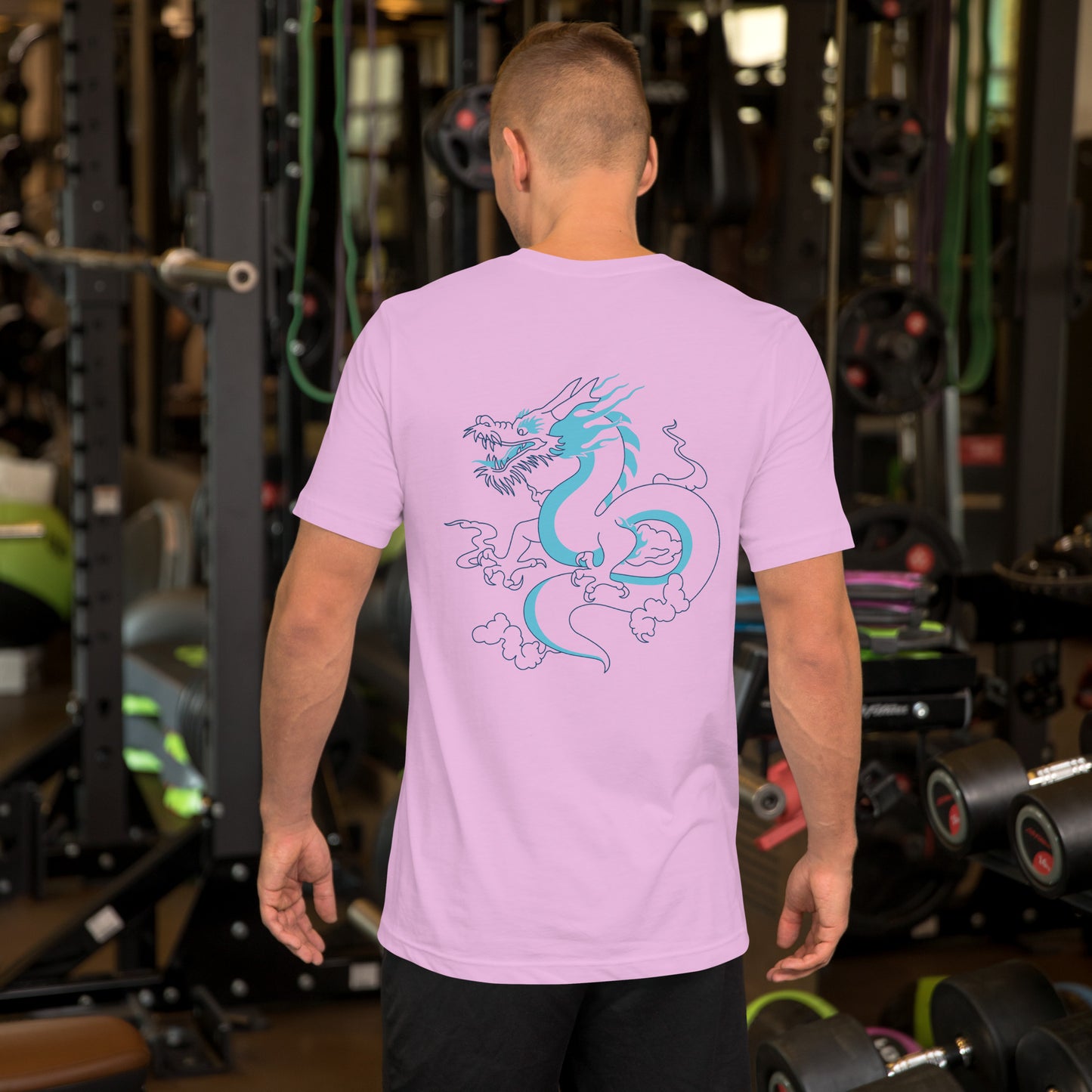 Flying blue dragon back design classic tee short sleeves unisex t-shirt - SexyCoca